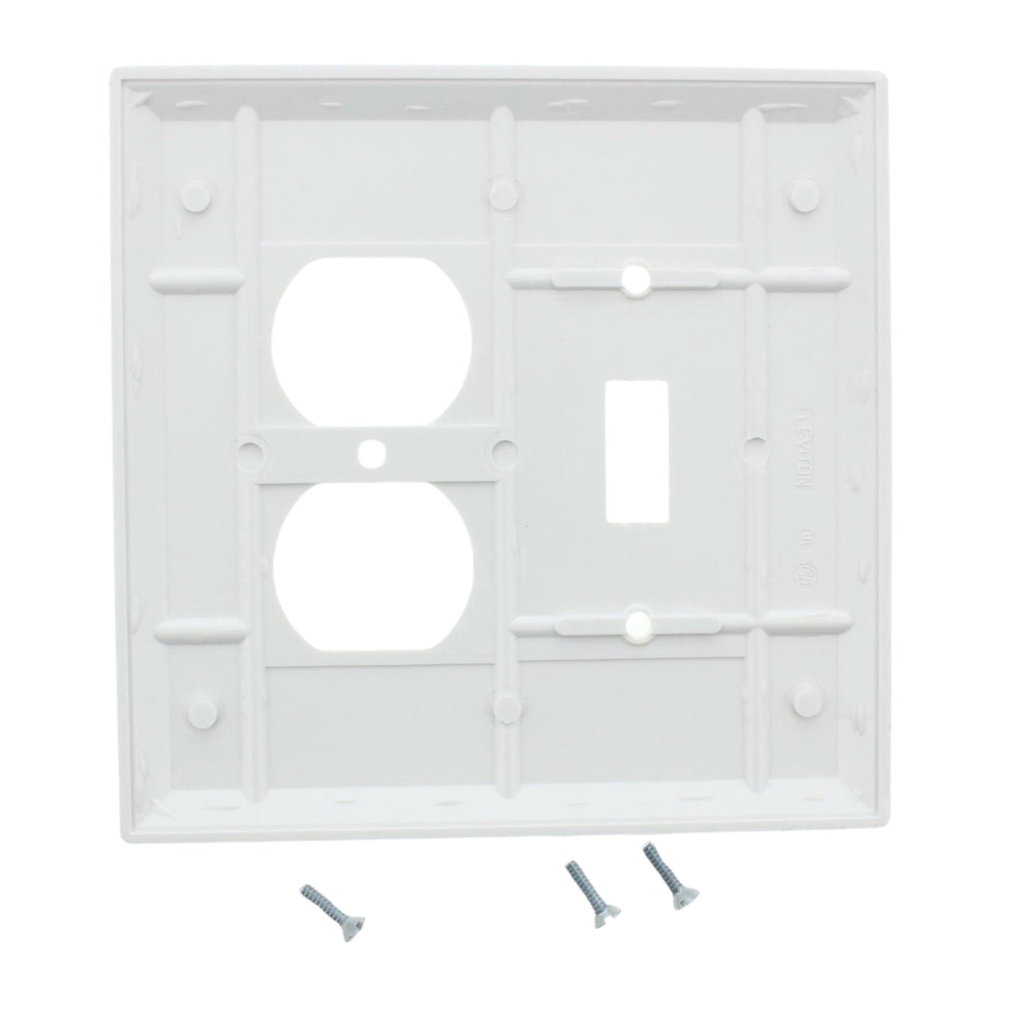 Leviton 88105 White 2-Gang Plastic Oversize Toggle Duplex Outlet Wallplate Cover