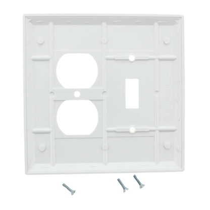 Leviton 88105 White 2-Gang Plastic Oversize Toggle Duplex Outlet Wallplate Cover