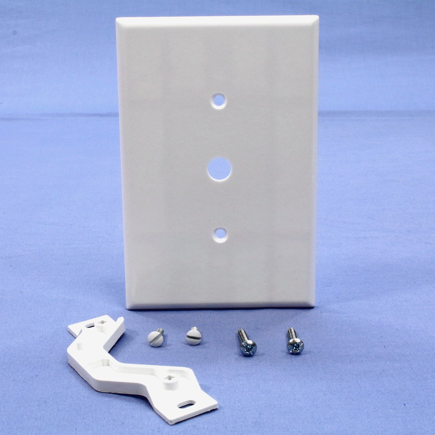Leviton 88113 White 1-Gang Phone .406" Hole Plastic Wallplate Cover Strap Mount
