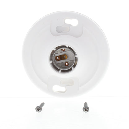 Leviton 8828 White Plastic Wall Ceiling Mount Medium Base Lampholder Switchless