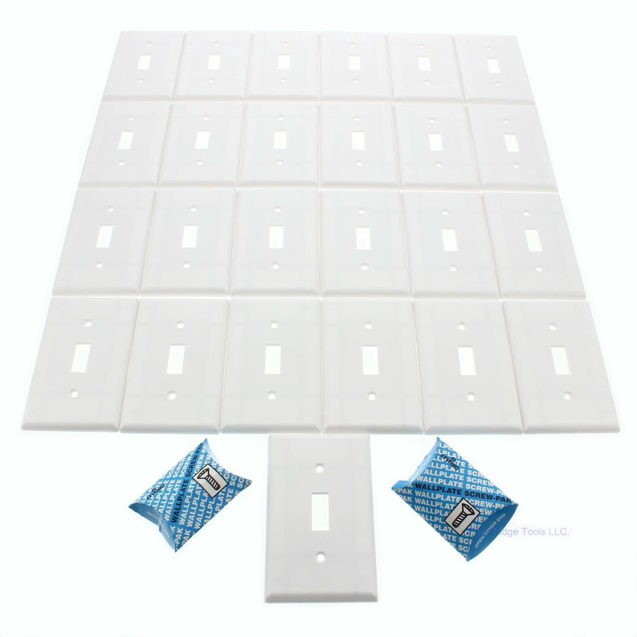 Leviton 88301 White 1-Gang Toggle Switch Plastic X-Deep Wallplate Covers 25pcs