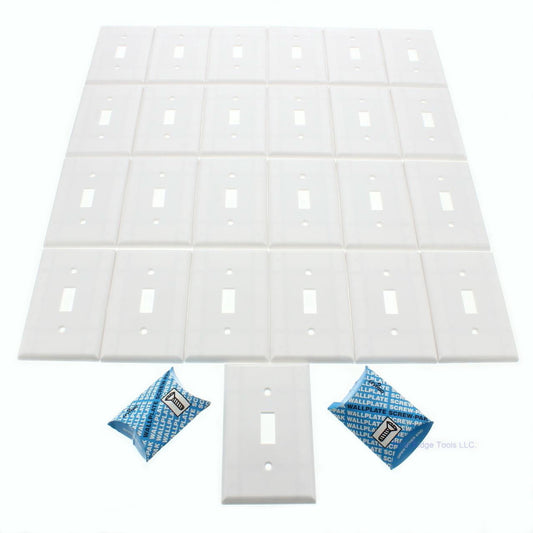 Leviton 88301 White 1-Gang Toggle Switch Plastic X-Deep Wallplate Covers 25pcs