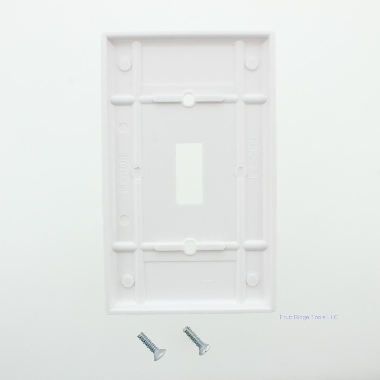 Leviton 88301 White 1-Gang Toggle Switch Plastic X-Deep Wallplate Covers 25pcs