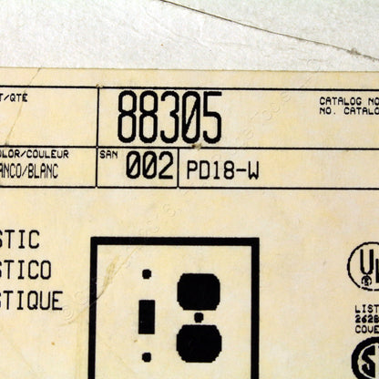 Leviton 88305 White X-Deep Toggle Switch Outlet Plastic Cover Wallplates 25-Pack