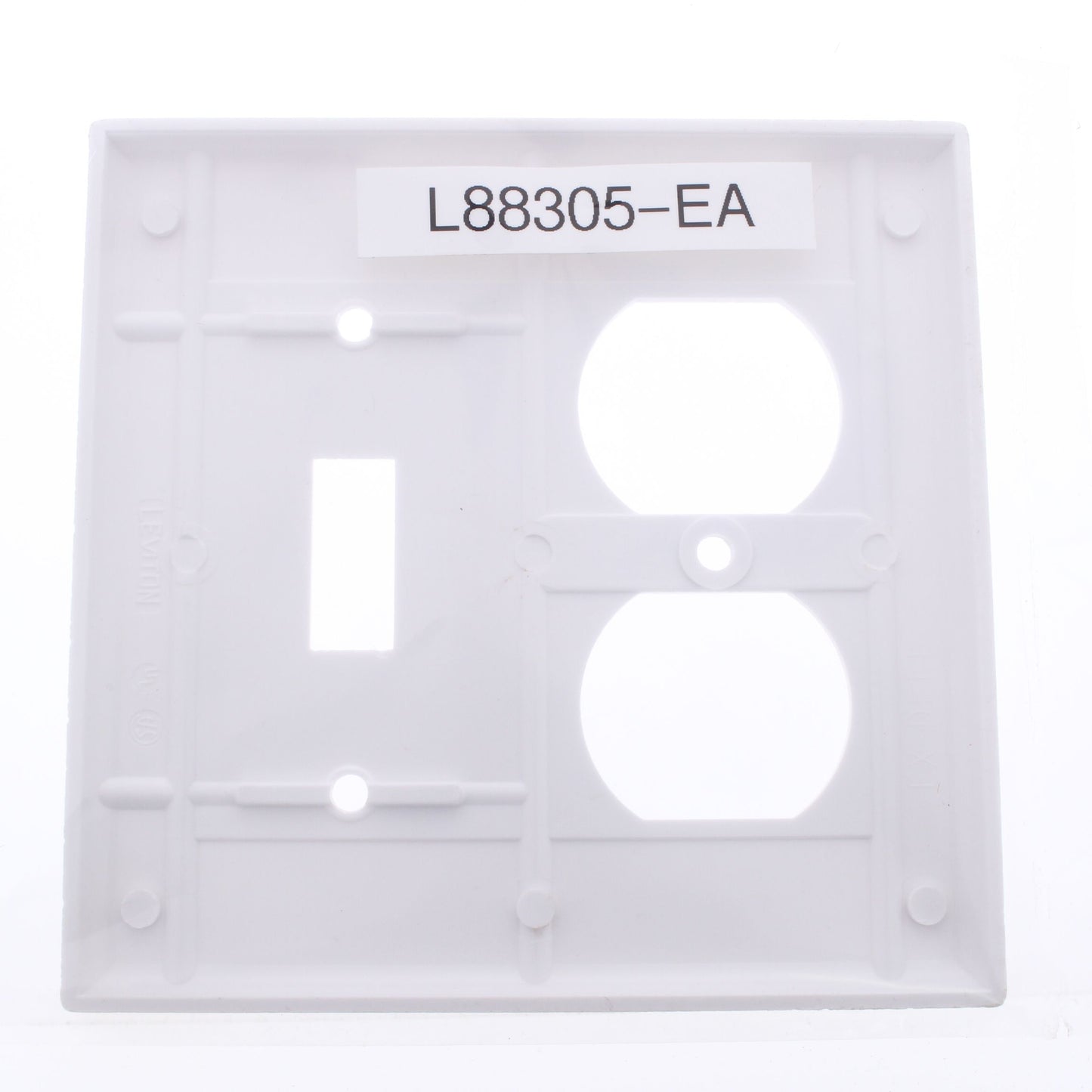 Leviton 88305 White 2-Gang Toggle Duplex Outlet Extra Deep Plastic Wallplate