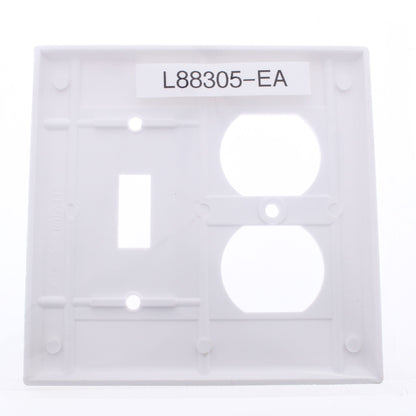 Leviton 88305 White 2-Gang Toggle Duplex Outlet Extra Deep Plastic Wallplate
