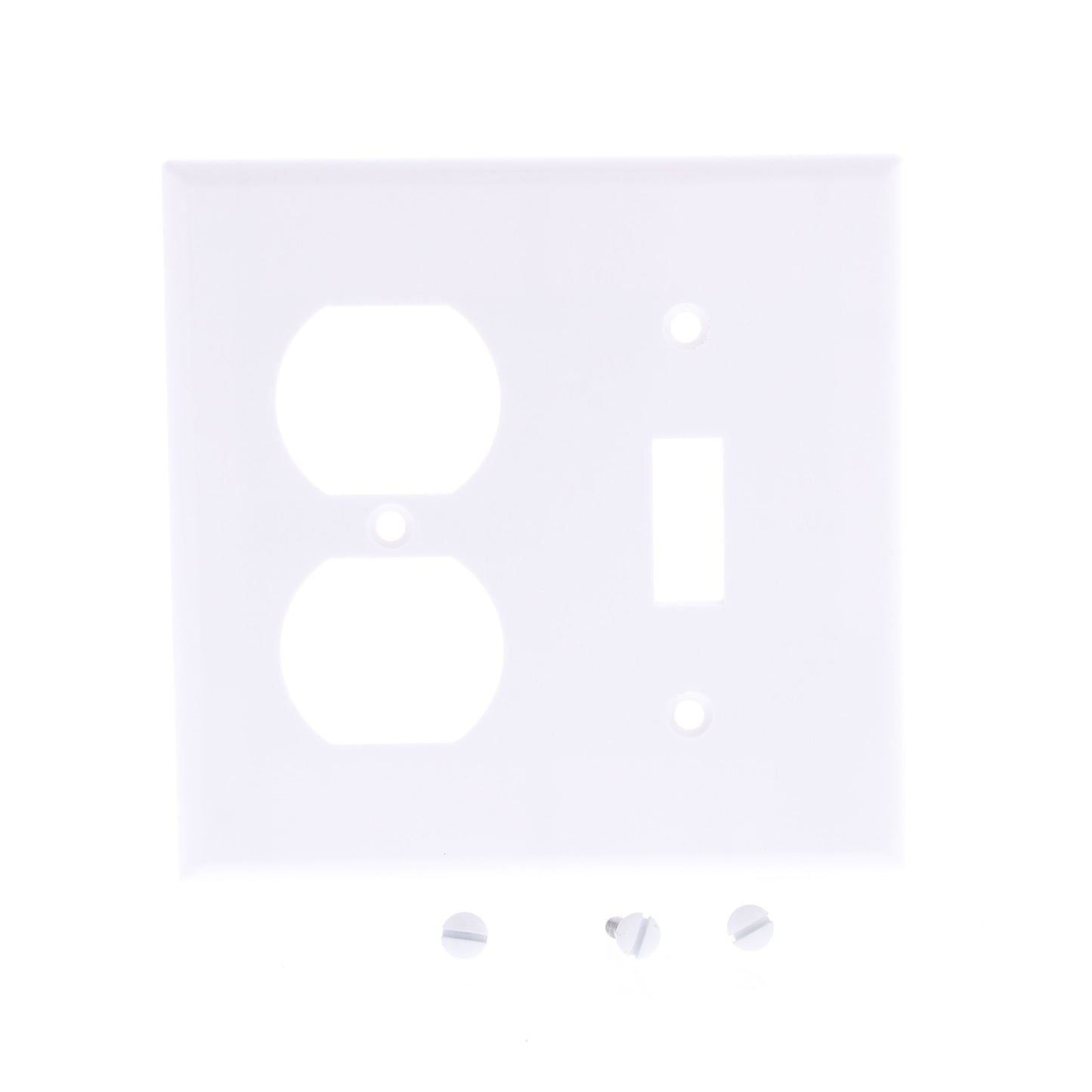 Leviton 88305 White 2-Gang Toggle Duplex Outlet Extra Deep Plastic Wallplate