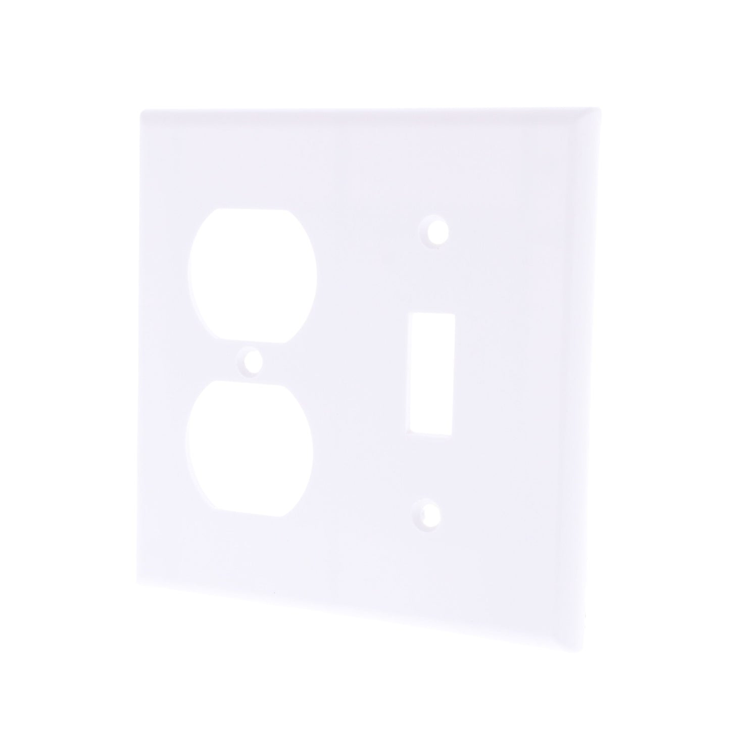 Leviton 88305 White 2-Gang Toggle Duplex Outlet Extra Deep Plastic Wallplate