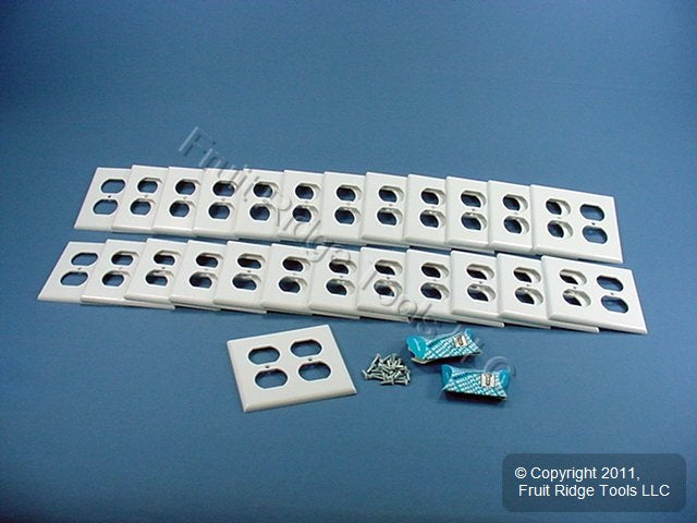 Leviton 88316 White 2-Gang Duplex Outlet Plastic X-Deep Wallplate Covers 25pcs
