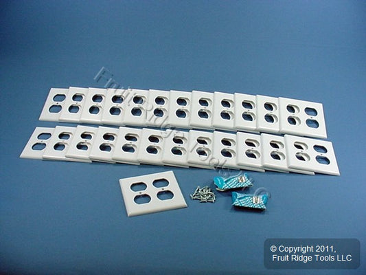 Leviton 88316 White 2-Gang Duplex Outlet Plastic X-Deep Wallplate Covers 25pcs