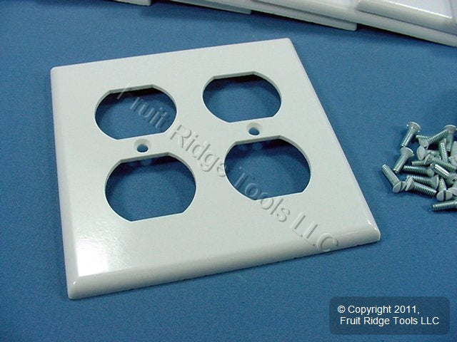 Leviton 88316 White 2-Gang Duplex Outlet Plastic X-Deep Wallplate Covers 25pcs