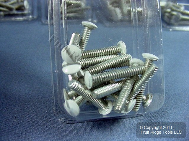 100 Leviton White Extra Long 7/8" Wallplate Cover Screw 6-32 Oval Head 88500-PRT