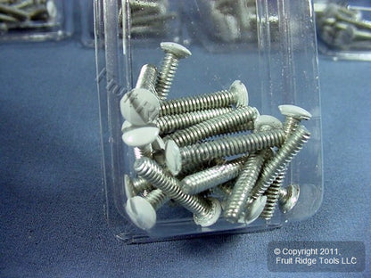 100 Leviton White Extra Long 7/8" Wallplate Cover Screw 6-32 Oval Head 88500-PRT