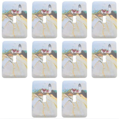 Leviton 89001-LGT 1-Gang Lighthouse Switch Metal Cover 5.25" Wallplates 10-Pack
