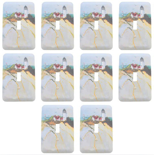 Leviton 89001-LGT 1-Gang Lighthouse Switch Metal Cover 5.25" Wallplates 10-Pack