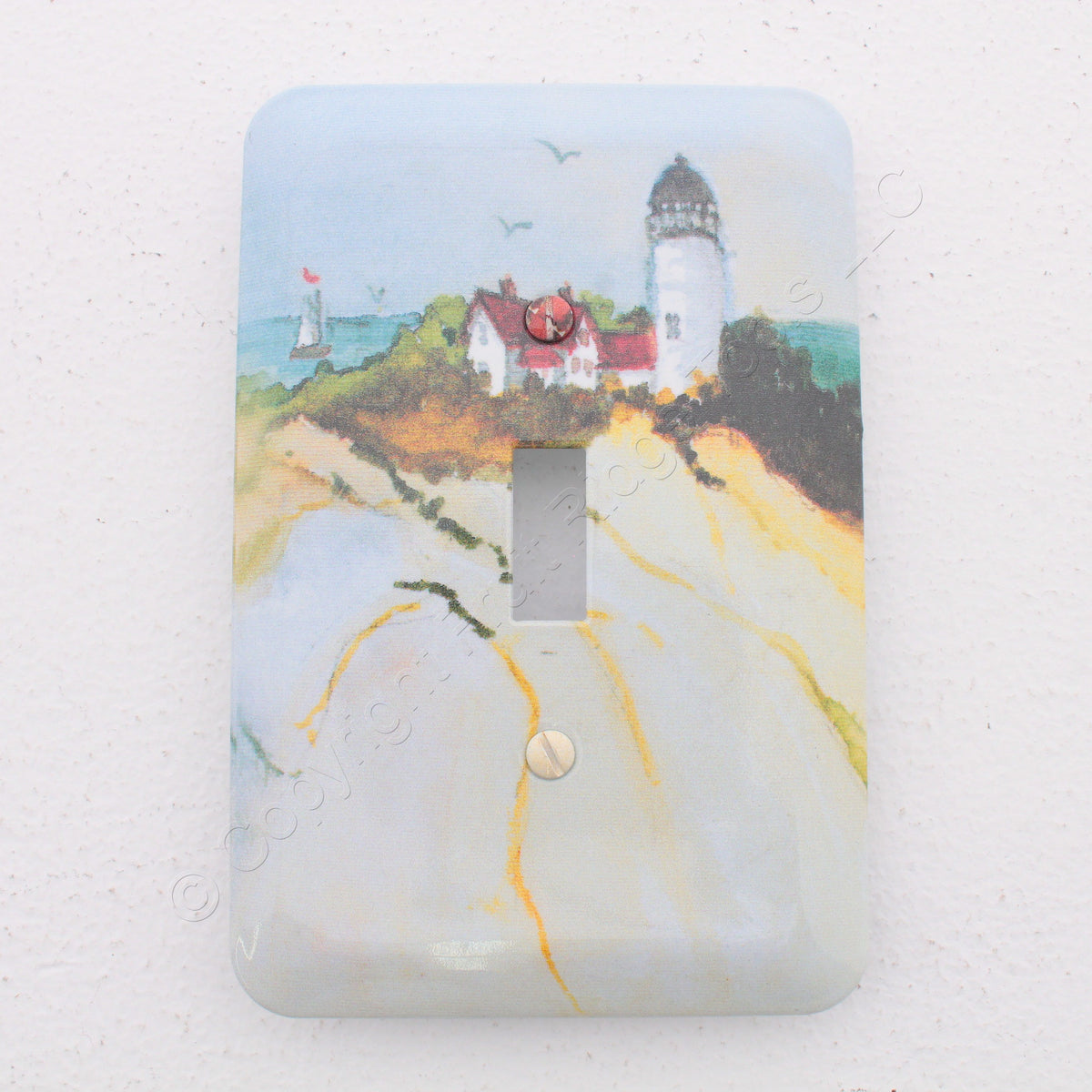 Leviton 89001-LGT 1-Gang Lighthouse Switch Metal Cover 5.25" Wallplates 10-Pack