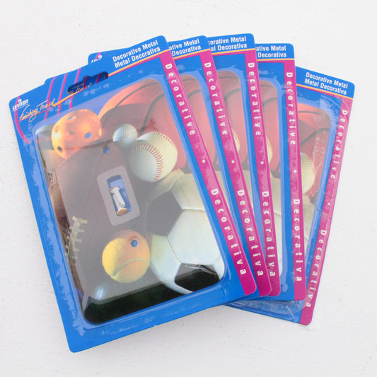 Leviton 89001-SPT Sports Theme 1-Gang Toggle Metal Oversize Wallplate Cover 5pcs