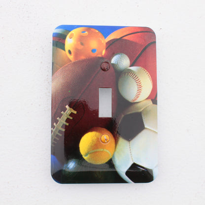 Leviton 89001-SPT Sports Theme 1-Gang Toggle Metal Oversize Wallplate Cover 5pcs