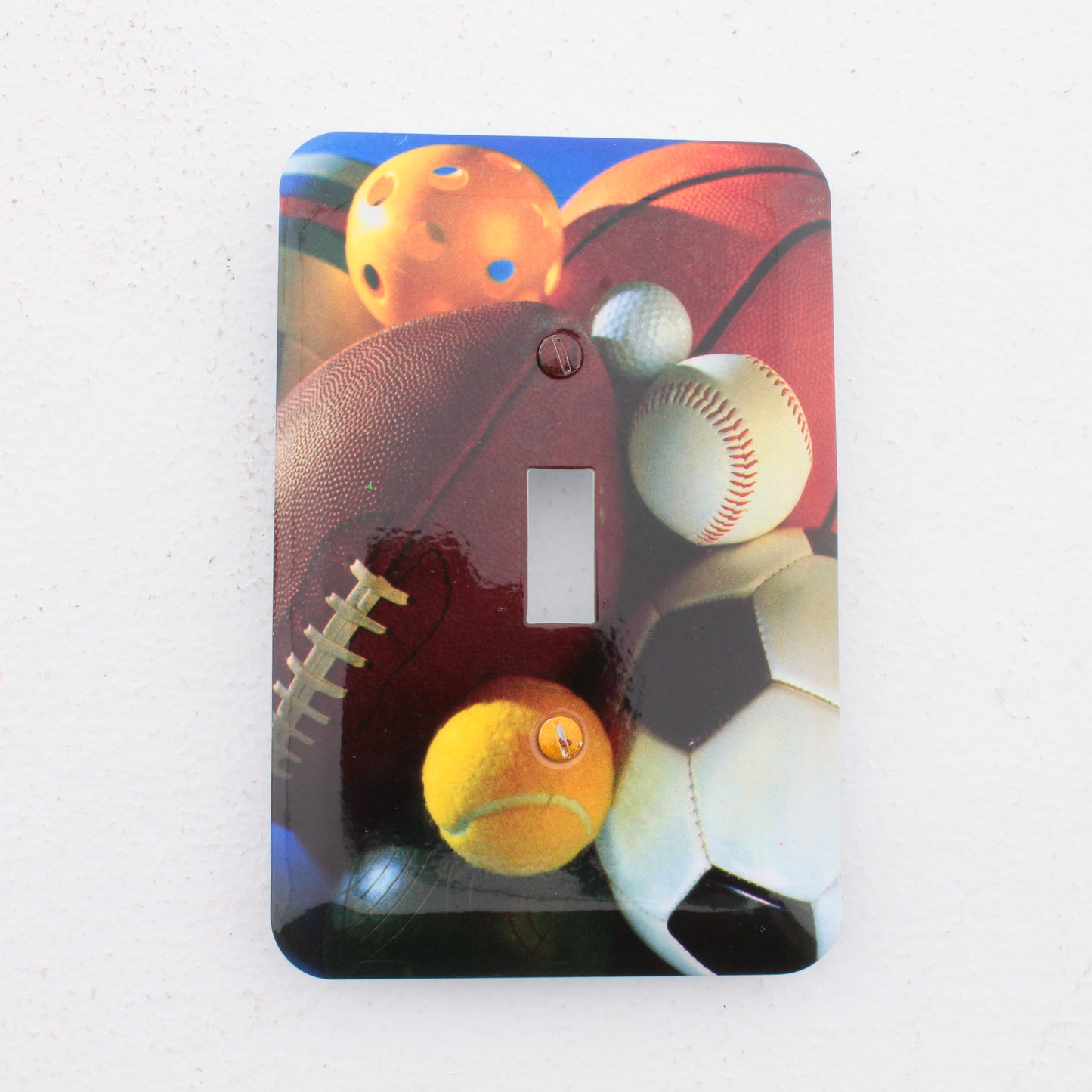 Leviton 89001-SPT Sports Theme 1-Gang Toggle Switch Metal Oversize Wallplate