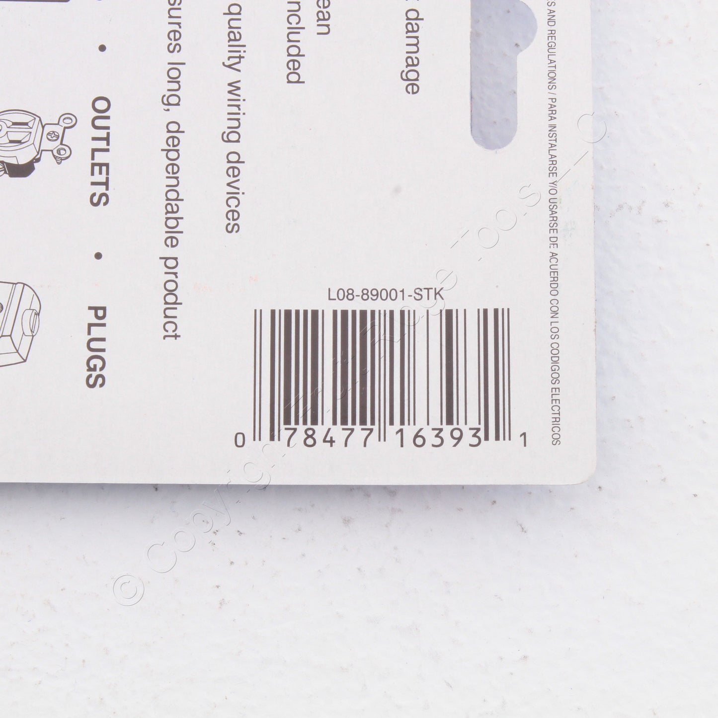 Leviton 89001-STK White Faceplate 1-Gang Toggle Switch Metal Stickers Wallplate