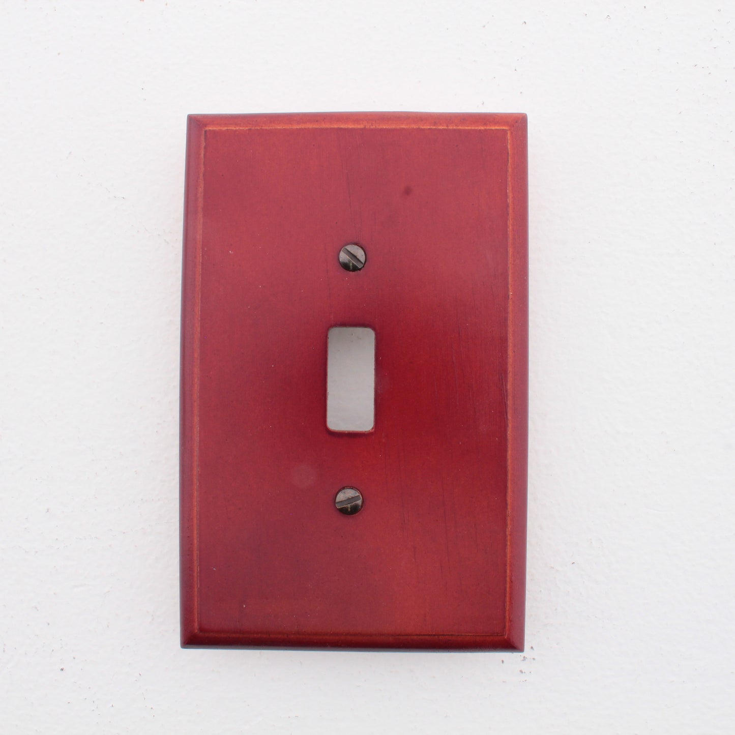 Leviton 89201-CHR Cherry 1-Gang Toggle Switch Wooden Oversize Wallplate Cover