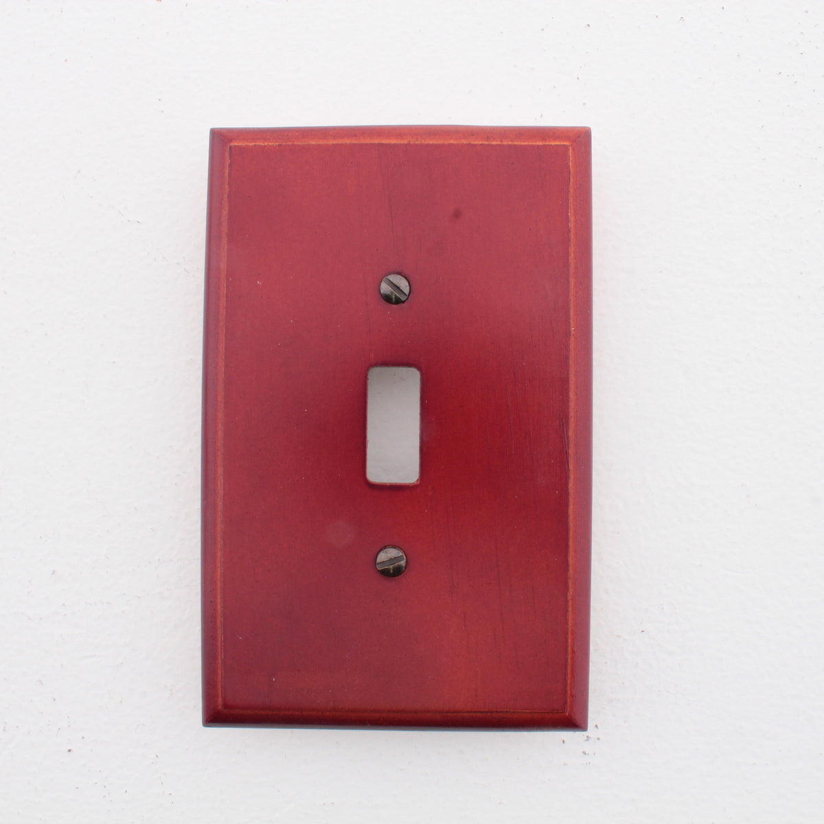 Leviton 89201-CHR Cherry 1-Gang Toggle Switch Wooden Oversize Wallplate Cover