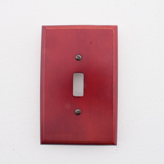 Leviton 89201-CHR Cherry 1-Gang Toggle Switch Wooden Oversize Wallplate Cover