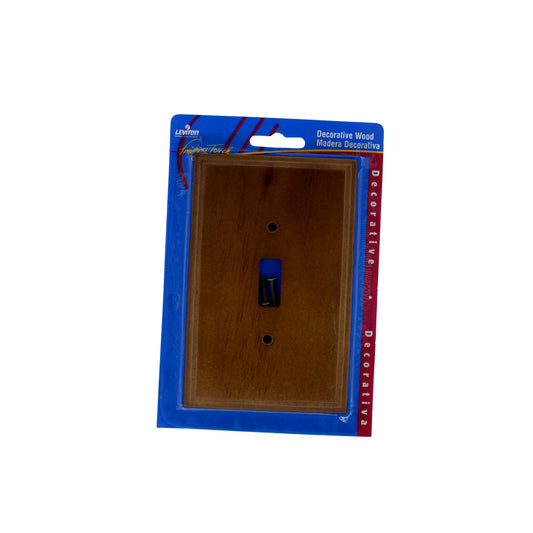 Leviton 89201-POK Pine with an Oak Finish 1-Gang Toggle Wood Oversize Wallplate