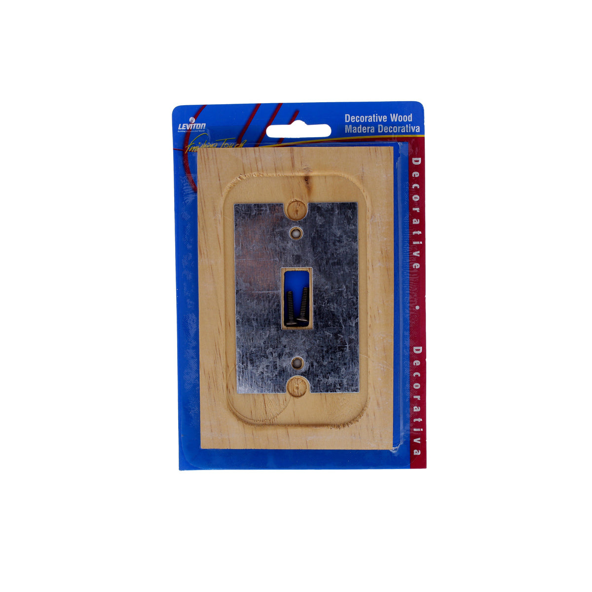 Leviton 89201-POK Pine with an Oak Finish 1-Gang Toggle Wood Oversize Wallplate