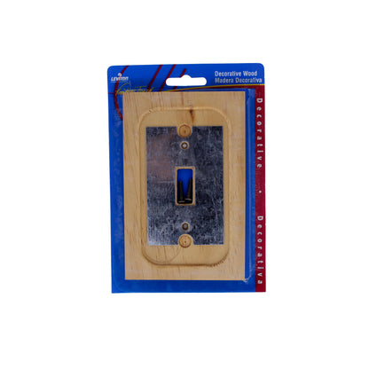Leviton 89201-POK Pine with an Oak Finish 1-Gang Toggle Wood Oversize Wallplate