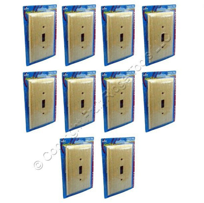 Leviton 89201-UNF Unfinished Wood 1-Gang Toggle Switch Covers Wallplate 10-Pack