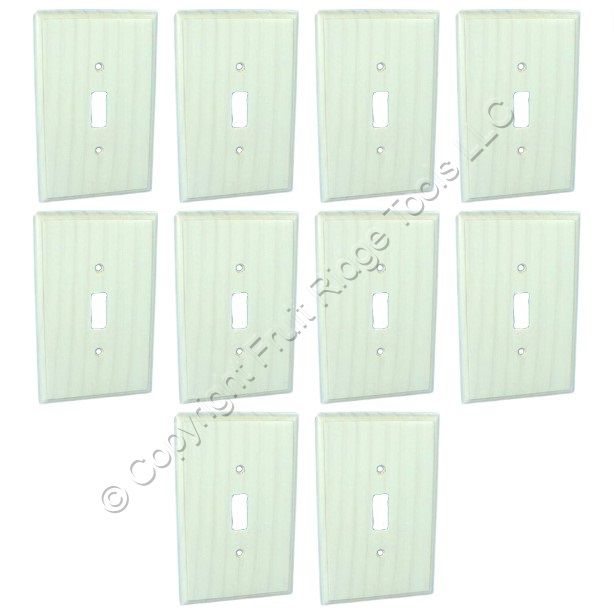 Leviton 89201 Whitewashed Wood 1-Gang Toggle Switch Cover Wallplates 10-Pack