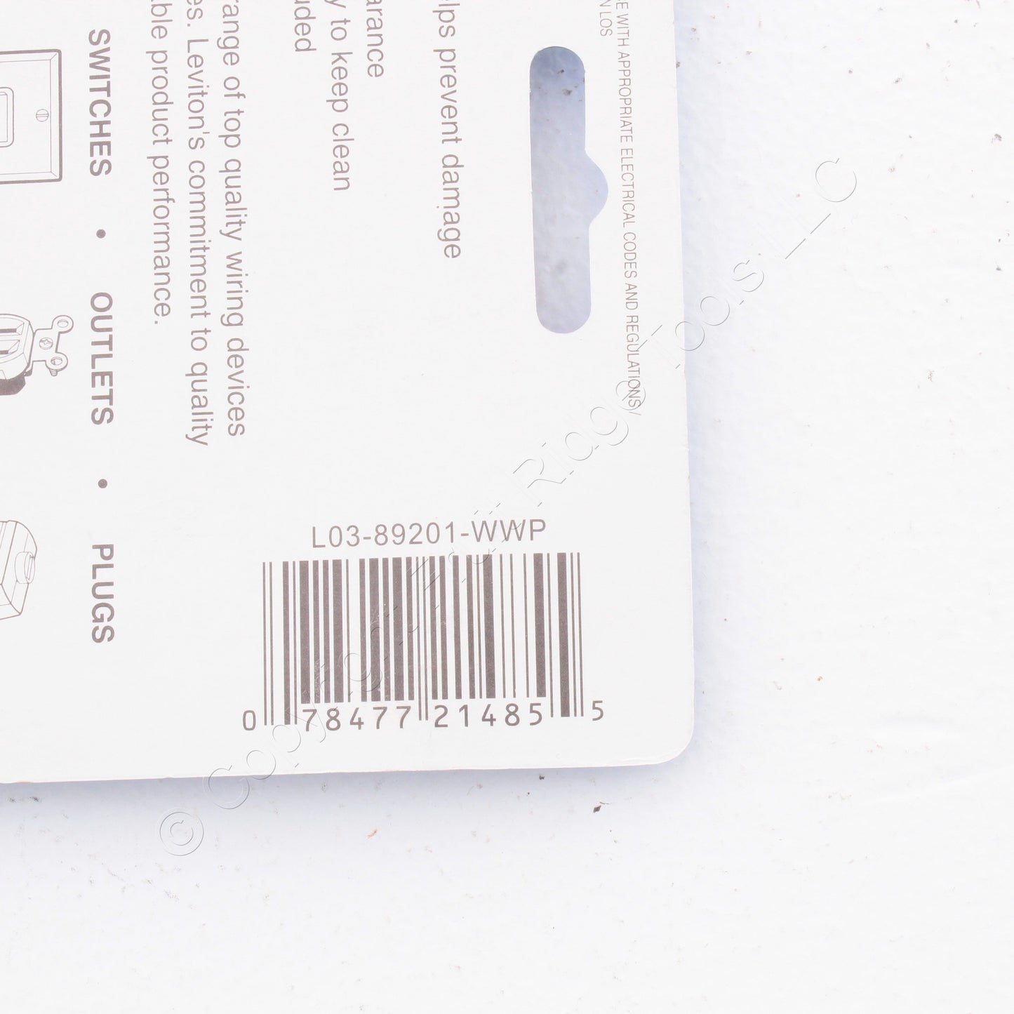 Leviton 89201 Whitewashed Wood 1-Gang Toggle Switch Cover Wallplates 10-Pack