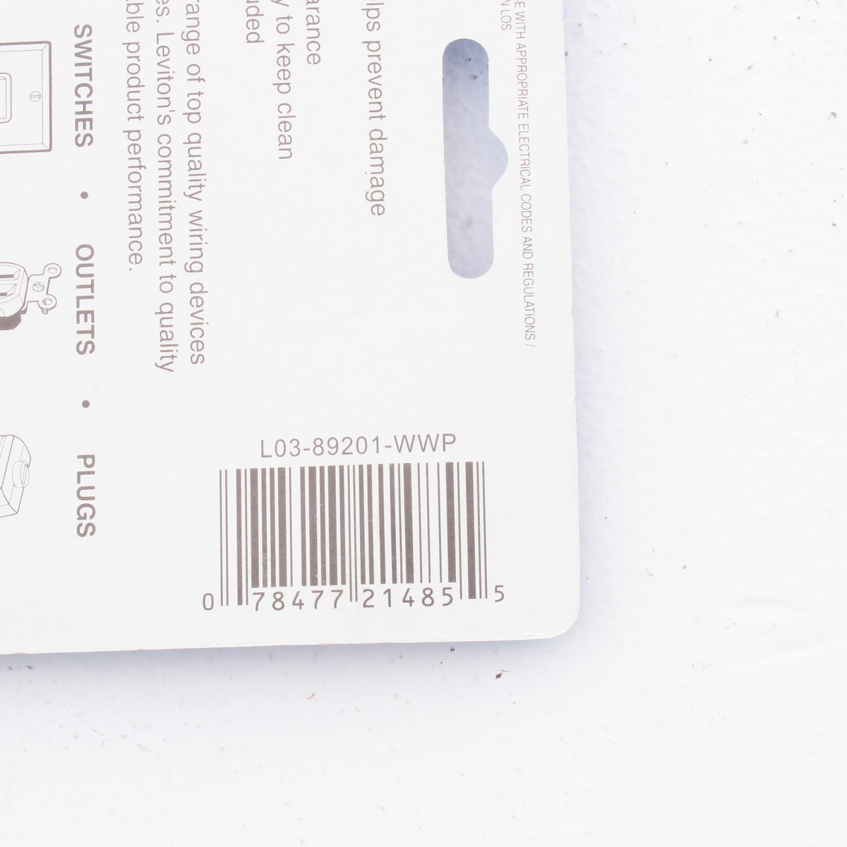 Leviton 89201-WWP Whitewashed Pine 1-Gang Toggle Wood Oversize Wallplate Cover