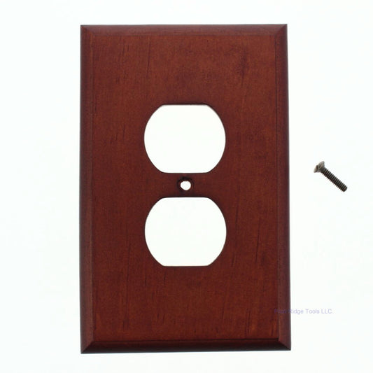 10 Leviton Cherry Wood Finish 1G Receptacle Duplex Outlet Wallplates 89203-CHR