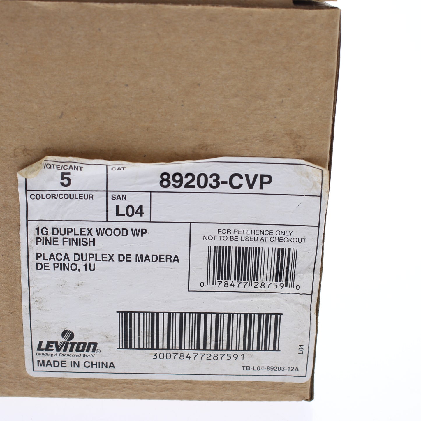 5 Leviton Solid Pine Wood Receptacle Wallplate Duplex Outlet 1G Cover 89203-CVP