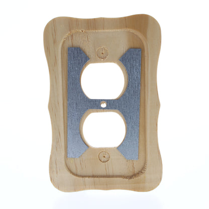 5 Leviton Solid Pine Wood Receptacle Wallplate Duplex Outlet 1G Cover 89203-CVP