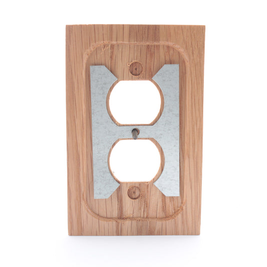 Leviton 89203-OAK Oak 1-Gang Duplex Outlet Oversize Wooden Wallplate Cover