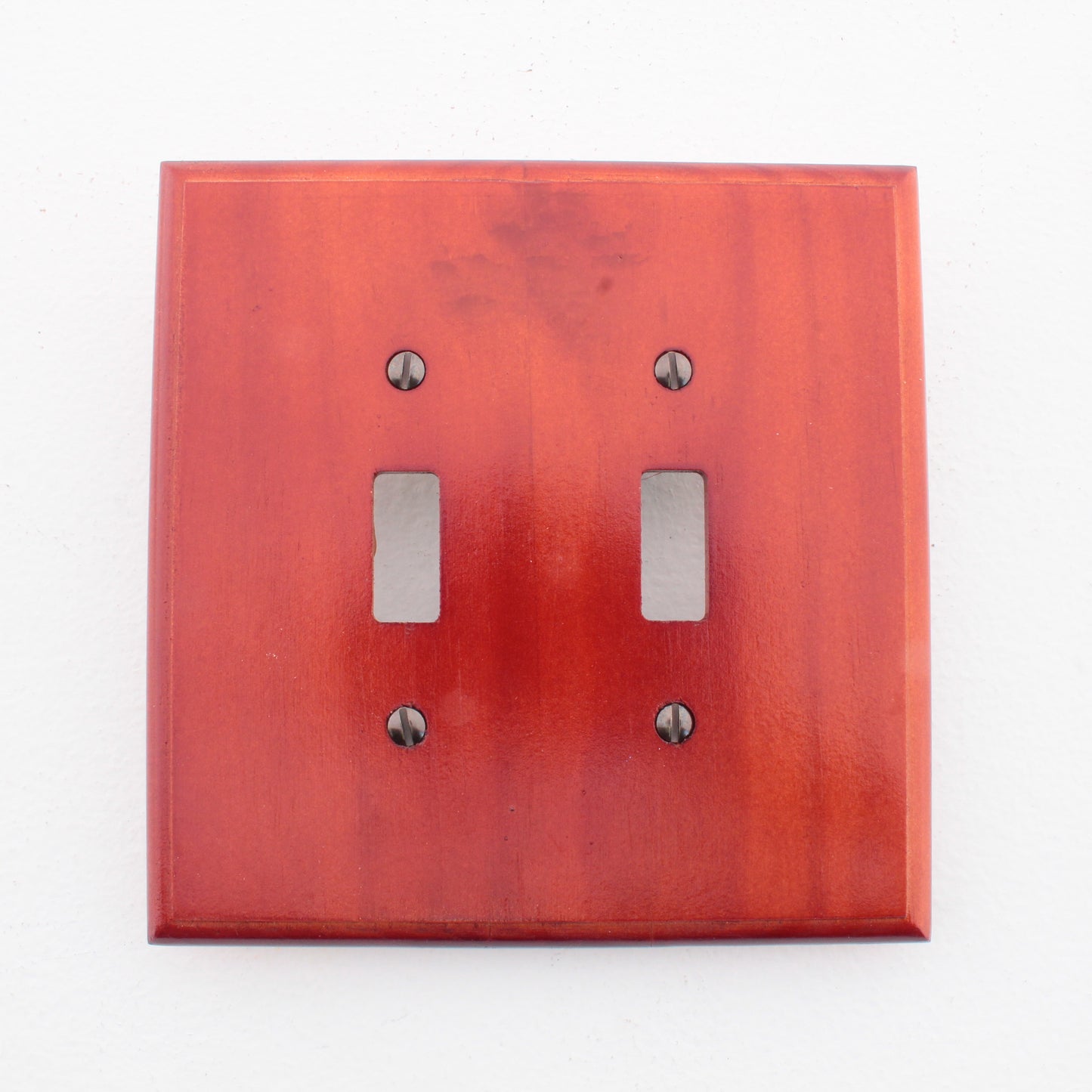 Leviton 89209-CHR Cherry 2-Gang Wooden Toggle Switch Oversize Wallplate Cover