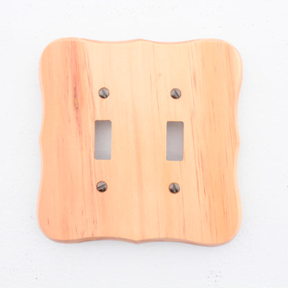 Leviton 89209-CVP Golden Pine 2-Gang Toggle Switch Wooden Oversize Wallplate