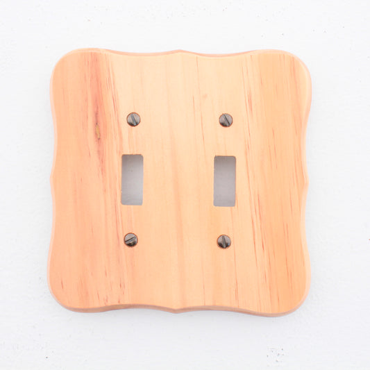 Leviton 89209-CVP Golden Pine 2-Gang Toggle Switch Wooden Oversize Wallplate