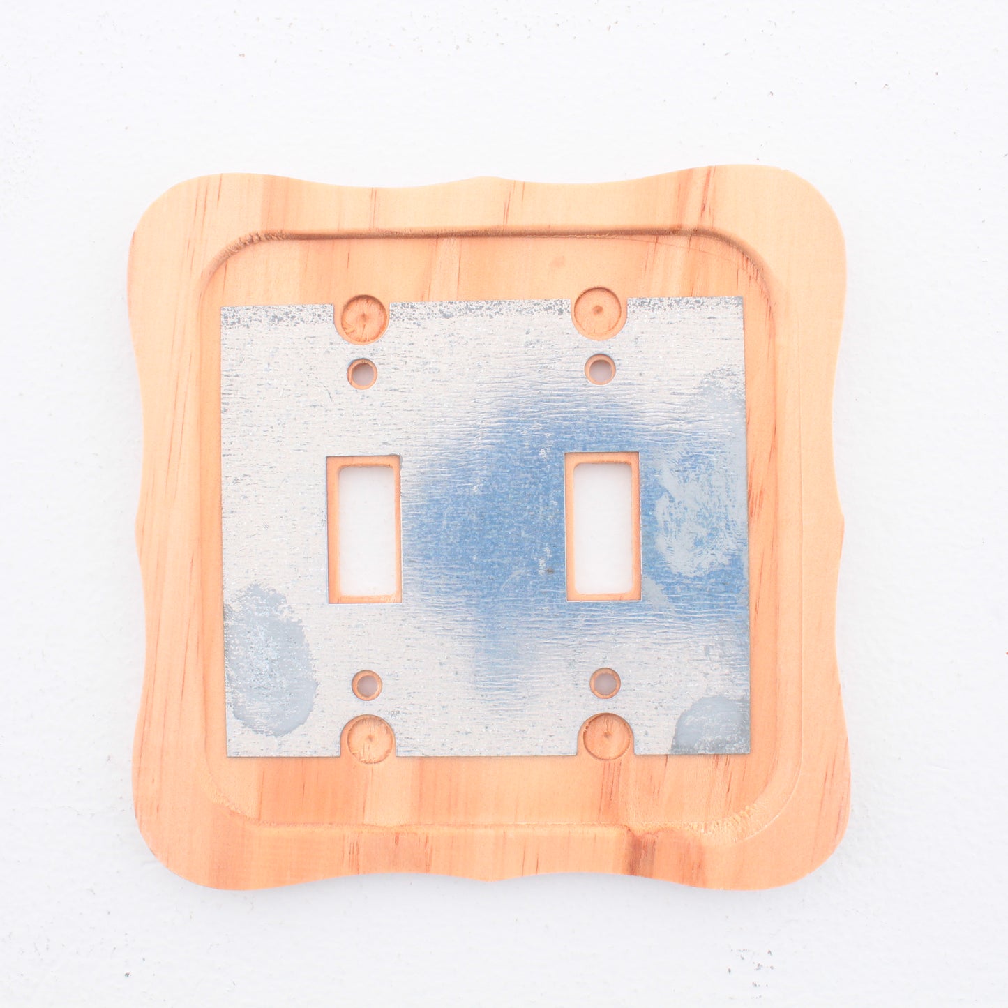 Leviton 89209-CVP Golden Pine 2-Gang Toggle Switch Wooden Oversize Wallplate