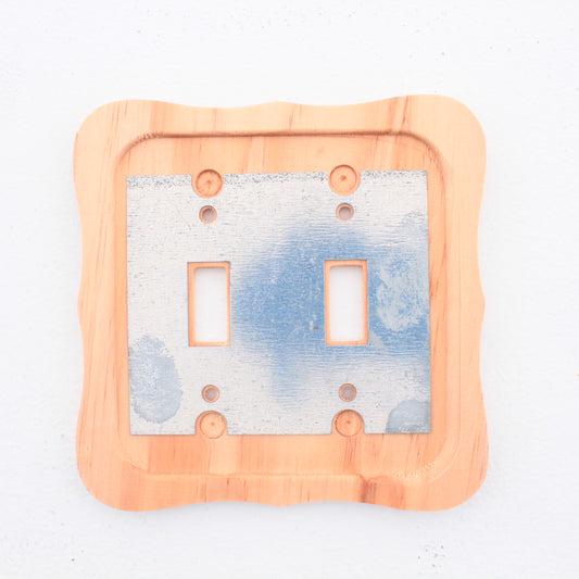 Leviton 89209-CVP Golden Pine 2-Gang Toggle Switch Wooden Oversize Wallplate