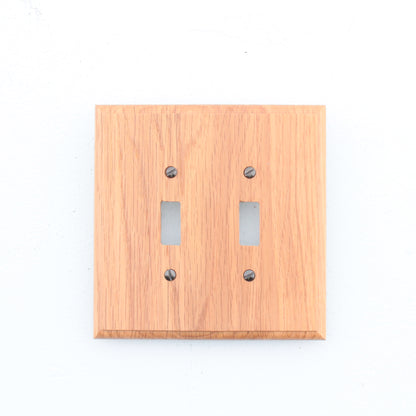 5 Leviton OAK Finished 2G Toggle Switch Cover Wallplate Switchplates 89209-OAK