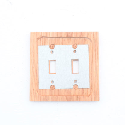 5 Leviton OAK Finished 2G Toggle Switch Cover Wallplate Switchplates 89209-OAK