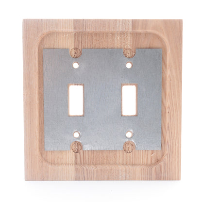 Leviton OAK Finished Wood 2-Gang Switch Cover Wallplate Switchplate 89209-OAK