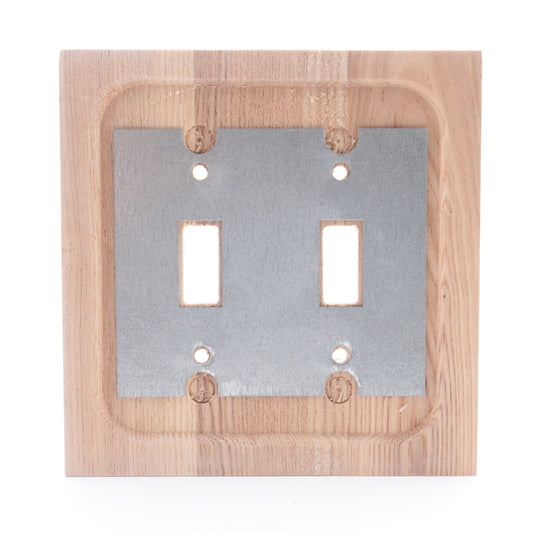 Leviton OAK Finished Wood 2-Gang Switch Cover Wallplate Switchplate 89209-OAK