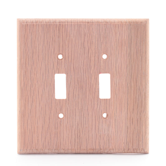 Leviton Unfinished Wood 2-Gang Switch Cover Wall Plate Switchplate 89209-UNF