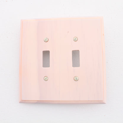 Leviton 89209-WWP Whitewashed Pine 2-Gang Toggle Wood Oversize Wallplate Cover