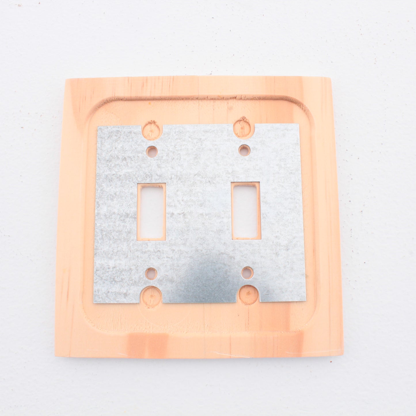 Leviton 89209-WWP Whitewashed Pine 2-Gang Toggle Wood Oversize Wallplate Cover
